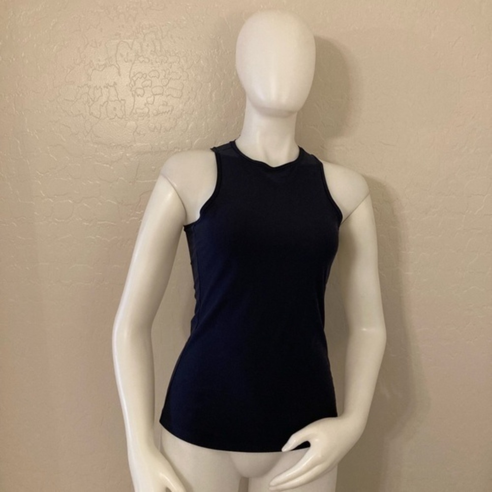 On Running Navy Blue Racer Back Movement Tank Small